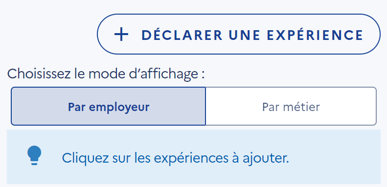 écran de visualisation pour le choix d'affichage du CV